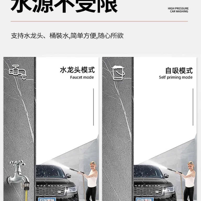 دستگاه کارواش خانگی قابل حمل پرقدرت 220V با تفنگ آب پرفشار برای شستشوی خودرو
