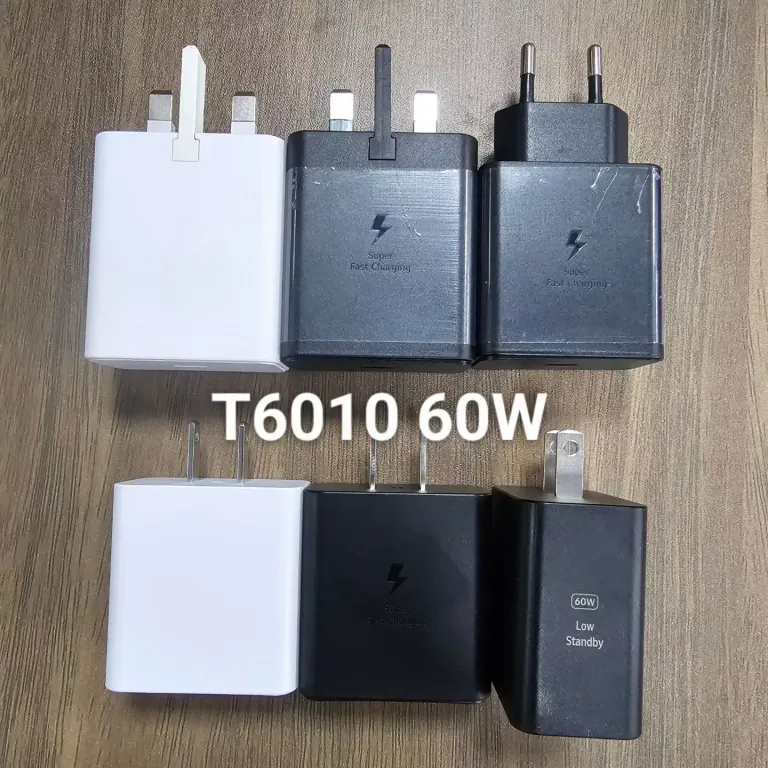شارژر مناسب سامسونگ 60W با پشتیبانی از S26ultra شارژ فوق سریع 3.0 شارژر نیترید گالیوم T6010
