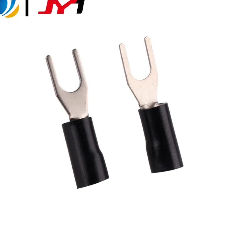 ترمینال پرسی سرد 4.3y مسی قلع‌اندود SV1.25-3 قرمز آبی مشکی 4.2 نوع چنگالی