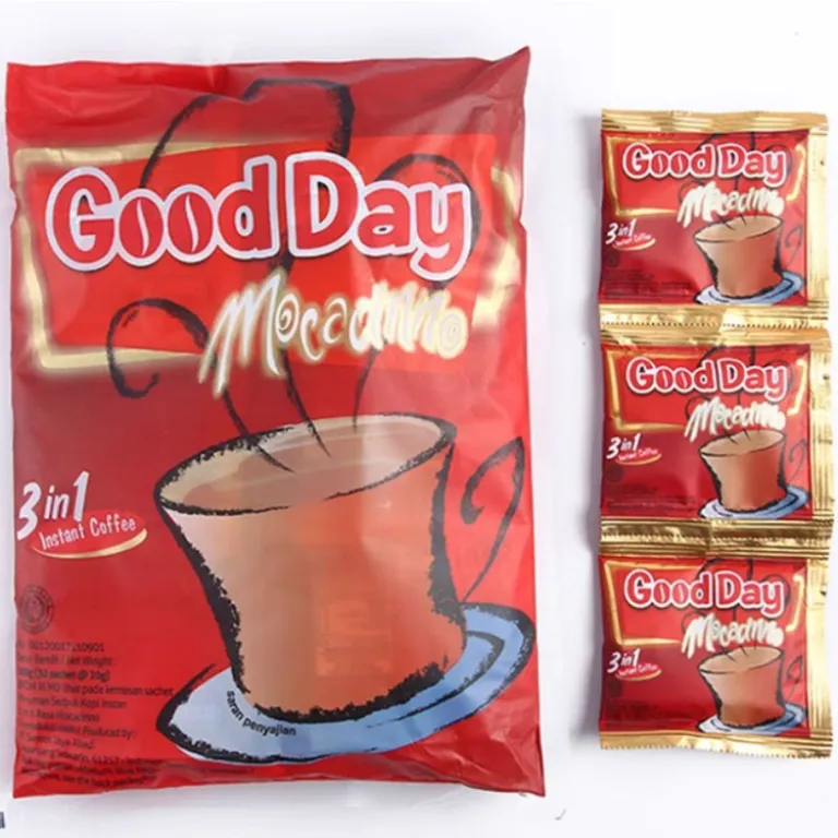 قهوه فوری سه‌کاره Goodday اندونزی با طعم‌های وانیل ایتالیایی، فندق و کاپوچینو