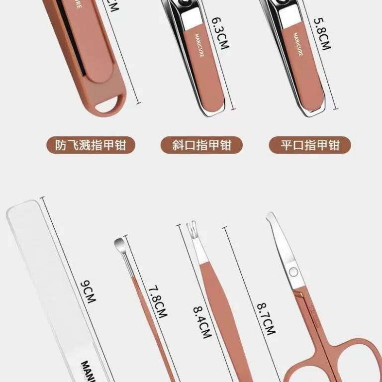 ست ناخن‌گیر آلمانی ضد پاشش، قابل حمل، با کیفیت بالا، اریب، همراه با گوش‌پاک‌کن و ابزار مانیکور