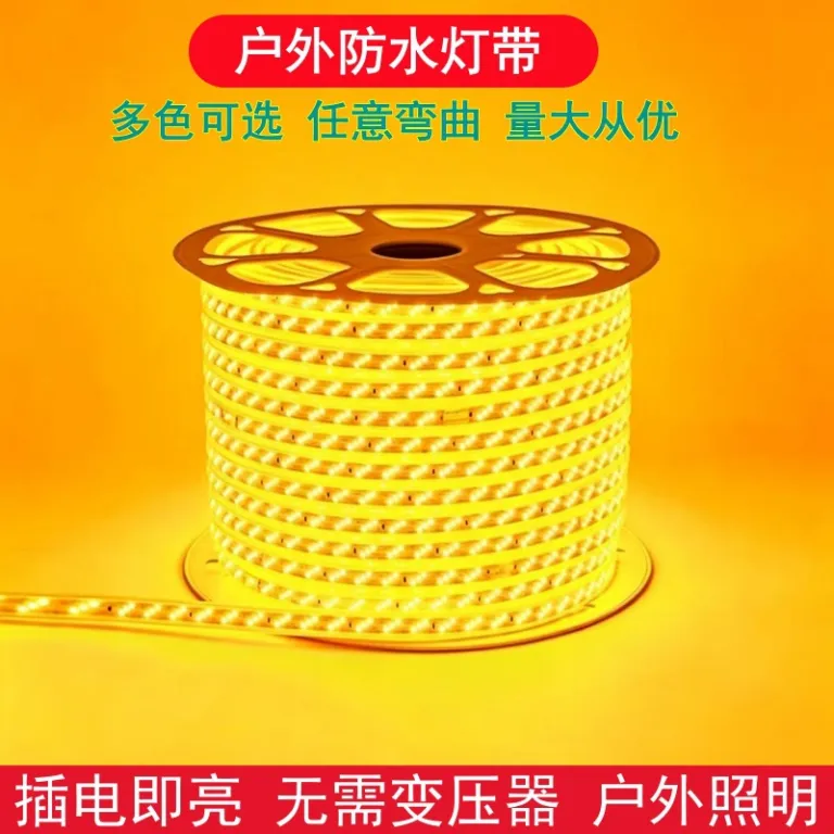 نوار LED فشار قوی 220V ضدآب بیرونی برای تونل و پل، نوار مهندسی روشن و ضدآب انعطاف‌پذیر