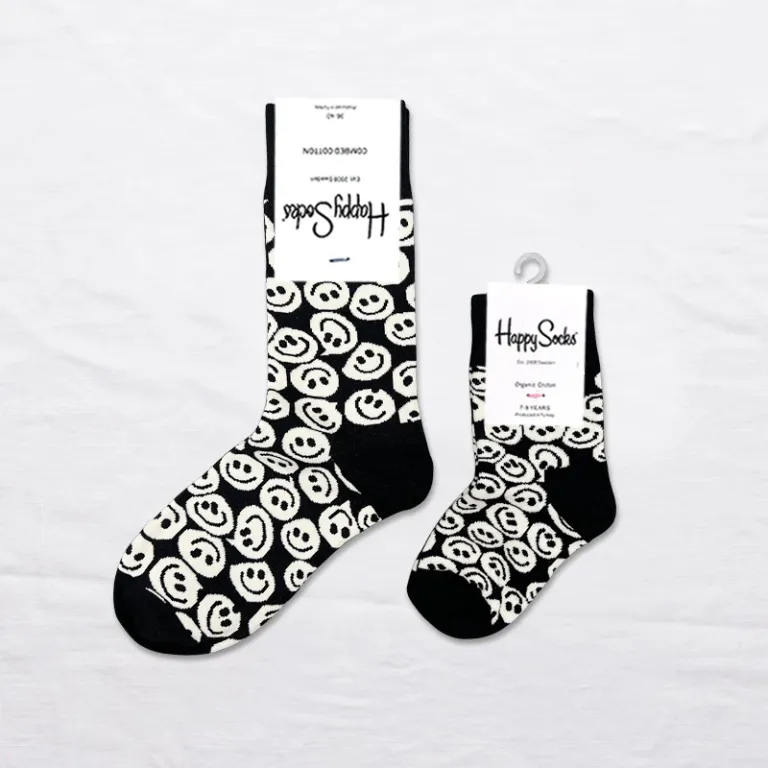 جوراب بچگانه HappySocks طرح کارتونی ساق متوسط مدل هایپی مناسب دختر و پسر برای استفاده بیرون از منزل طرح بامزه عمده و خانوادگی
