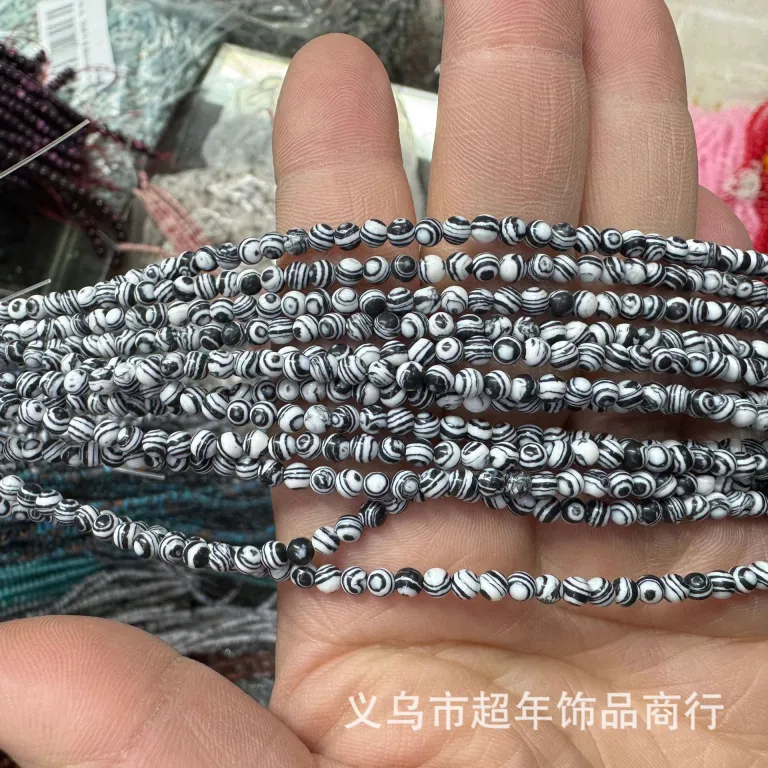 2mm3mm4mm مهره‌های گرد کوچک سنگ طبیعی، لوازم جانبی زیورآلات، آمیتیست، آونتورین سبز، تورمالین، مهره‌های DIY عمده