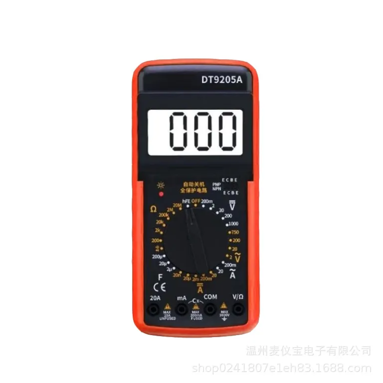 DT9205A مولتی‌متر دیجیتال ضد سوختگی با دقت بالا، مولتی‌متر حرفه‌ای برای جریان متناوب