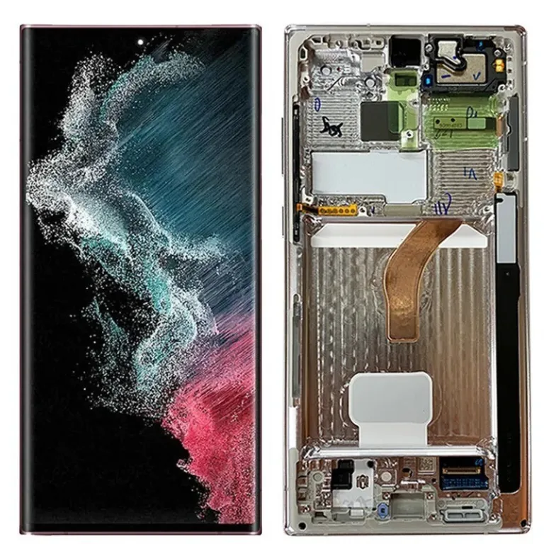 مناسب برای سامسونگ S22ultra مجموعه نمایشگر کریستال مایع s908b صفحه لمسی گوشی amoled
