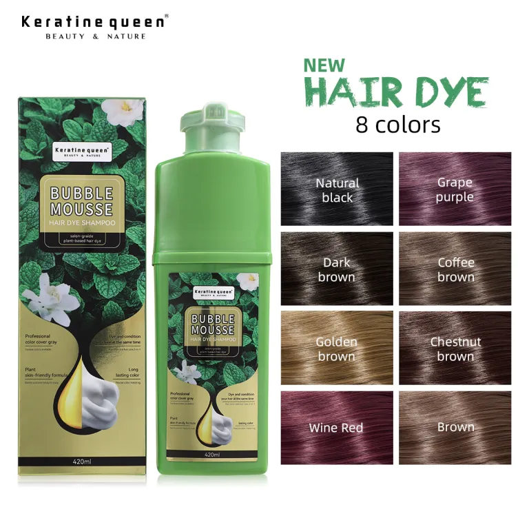 موس رنگ موی حباب‌دار کراس‌بوردر بدون تماس با پوست سر رنگ گیاهی شامپو رنگ مو hair dye shampoo