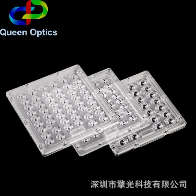 L130*W130mm لنز اپتیکی 4 عدد 3030 5050LED-36 لنز مربعی چراغ خیابانی