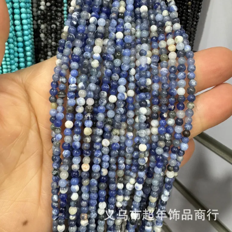 2mm3mm4mm مهره‌های گرد کوچک سنگ طبیعی، لوازم جانبی زیورآلات، آمیتیست، آونتورین سبز، تورمالین، مهره‌های DIY عمده