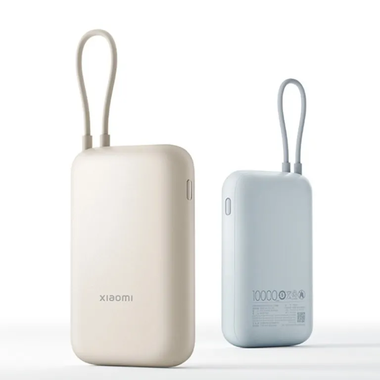 پاوربانک جیبی شیائومی با کابل داخلی 10000mAh مناسب دانش‌آموزان و رفت‌وآمد روزانه، شارژ سریع، هدیه تبلیغاتی سازمانی