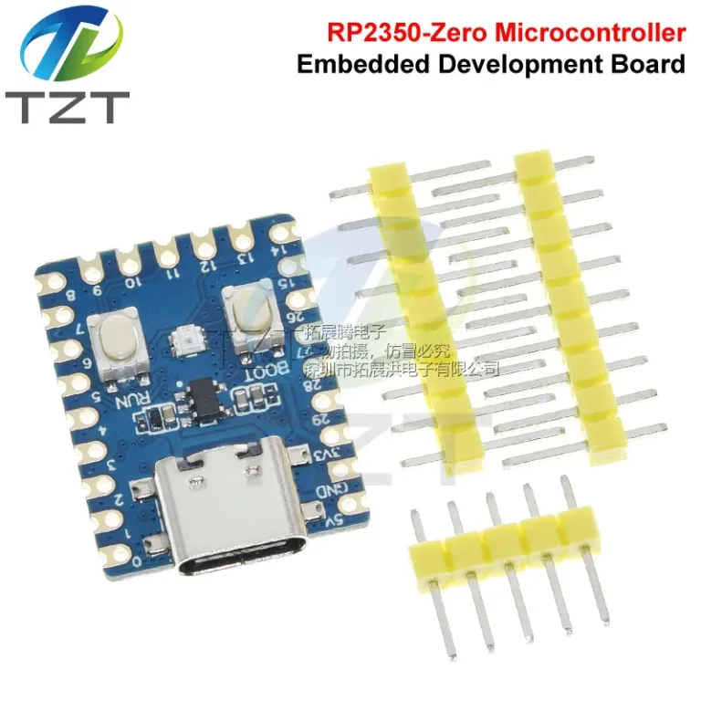 برد توسعه RP2350-Zero میکروکنترلر با رابط Type-C مبتنی بر تراشه RP2350 رزبری پای