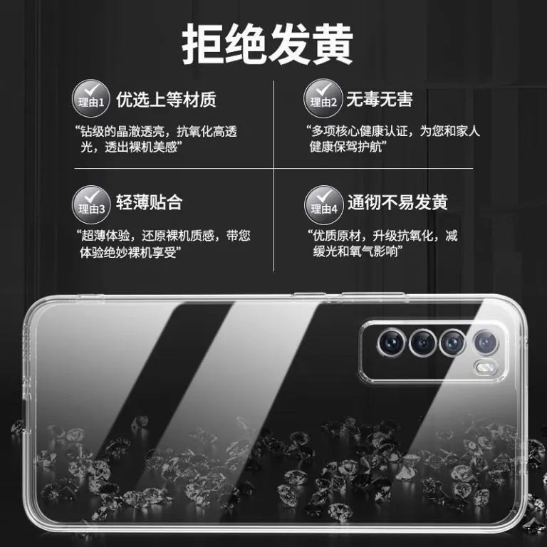 قاب مناسب هواوی nova7 nova7pro قاب شفاف نرم سیلیکونی تمام‌محافظ فوق‌باریک ضدضربه مردانه زنانه