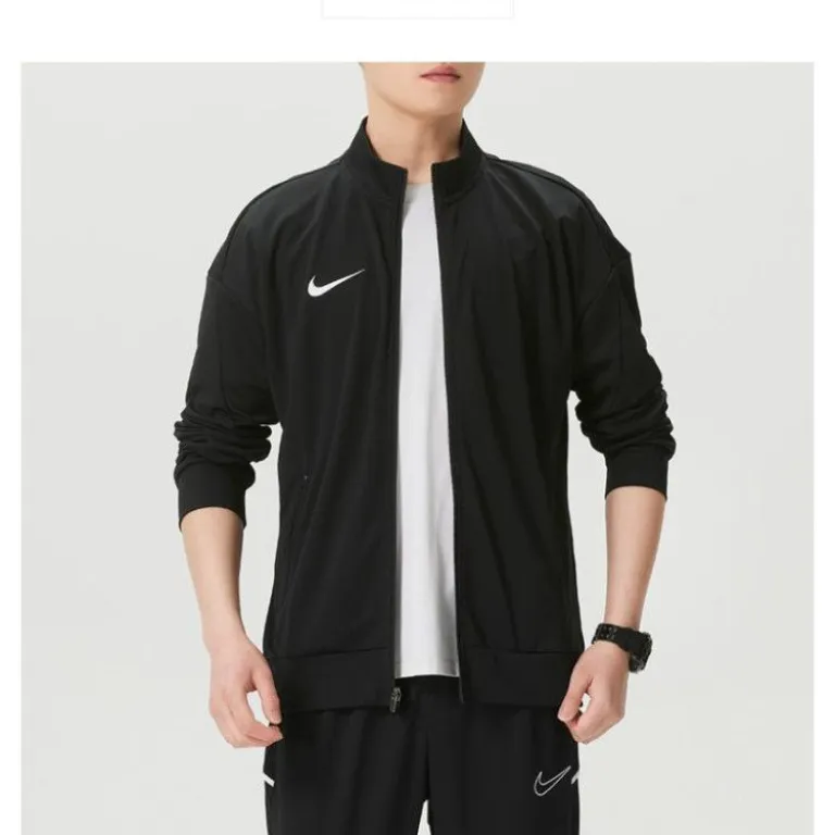 Nike ست ورزشی مردانه بهاره و پاییزه یقه‌ایستاده، کاپشن و شلوار بلند راحت و شیک