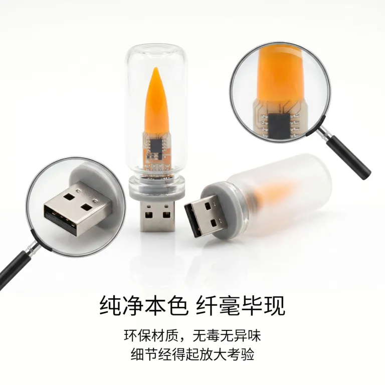 چراغ خواب شیشه‌ای با شعله LED شبیه‌سازی شده، طرح رترو، نور گرم، قابل سفارشی‌سازی