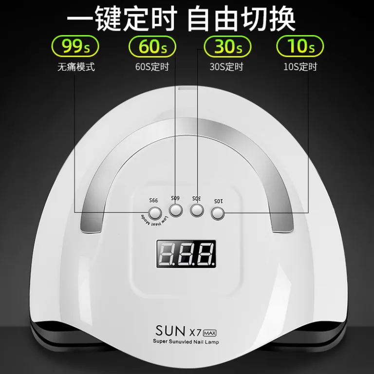 فروش مستقیم کارخانه SUNX7MAX دستگاه ژلیش ناخن 180W لامپ خشککن ناخن با سنسور خودکار و دو منبع نور
