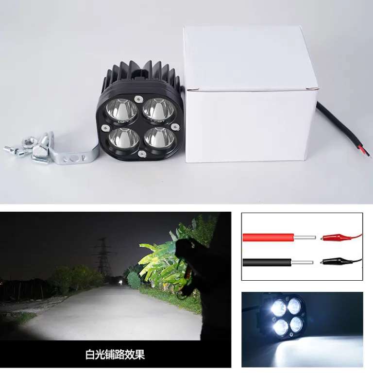چراغ جلو LED چهارچشمی موتورسیکلت، چراغ کار چهاربرگ، چراغ جلوی ضدآب قابل تغییر برای موتورسیکلت برقی و آفرود