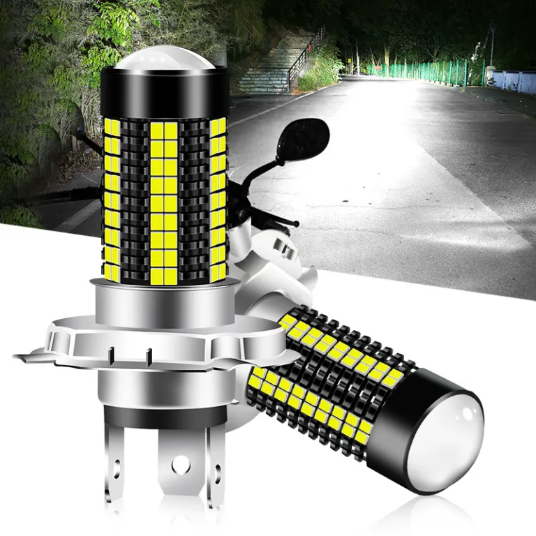 چراغ جلو LED موتورسیکلت TGZ H4P15DH6BA20D126SMD لنزدار با نوار نور فوق‌روشن