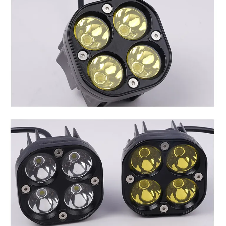 چراغ جلو LED چهارچشمی موتورسیکلت، چراغ کار چهاربرگ، چراغ جلوی ضدآب قابل تغییر برای موتورسیکلت برقی و آفرود
