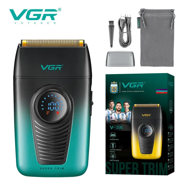 VGR396 ریش‌تراش برقی رفت و برگشتی جدید برون‌مرزی مردانه خانگی سفیدکننده با نمایشگر دیجیتال مخصوص سفر