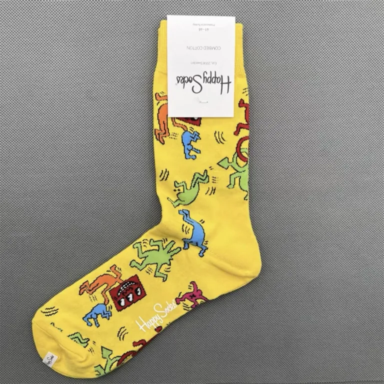 جوراب رنگی HappySocks مردانه طرح کارتونی فانتزی اینستاگرامی ساق‌متوسط بیرونی خیابانی