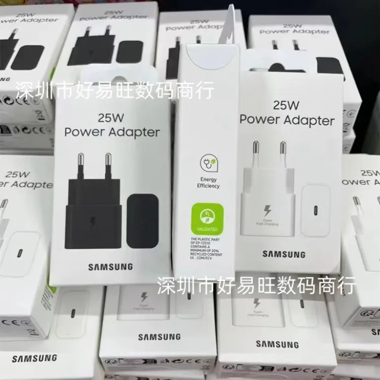 T2510 سازگار با سامسونگ 25W شارژر استاندارد اروپا S24U/Note20/S25 شارژ فوق سریع 2.0 شارژر اصلی