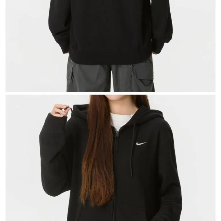 Nike ست ورزشی زنانه، کاپشن کلاه‌دار و شلوار بلند شیک و راحت
