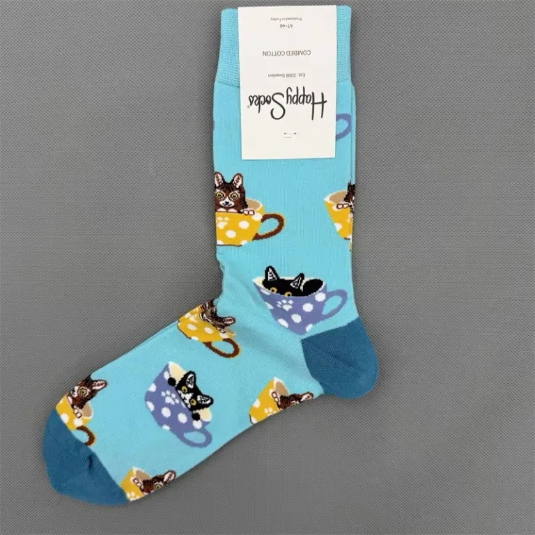 جوراب رنگی HappySocks مردانه طرح کارتونی فانتزی اینستاگرامی ساق‌متوسط بیرونی خیابانی