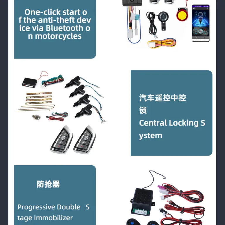 دزدگیر خودرو مدل آمریکای جنوبی برای فروشگاه‌های اینترنتی، سیستم ضدسرقت car alarm مناسب آمازون، علی‌اکسپرس و ایبی
