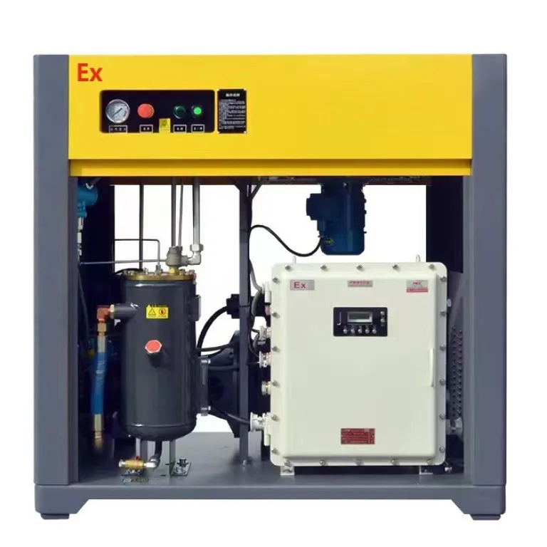 کمپرسور هوای پیچی ضد انفجار بیدی صنعتی 15KW فشار قوی ضد انفجار برای صنایع شیمیایی، معدن زغال سنگ و میدان نفتی