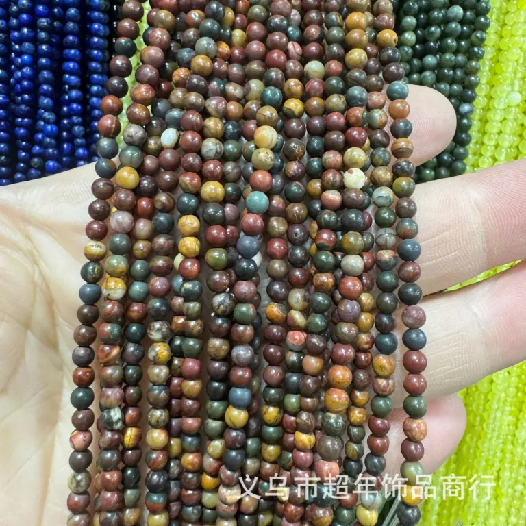 2mm3mm4mm مهره‌های گرد کوچک سنگ طبیعی، لوازم جانبی زیورآلات، آمیتیست، آونتورین سبز، تورمالین، مهره‌های DIY عمده
