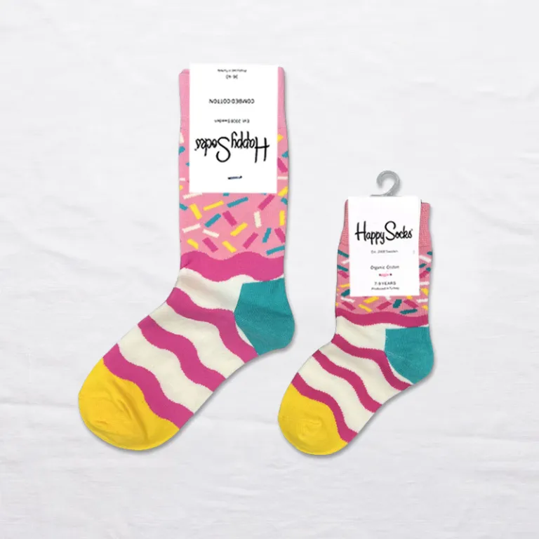 جوراب بچگانه HappySocks طرح کارتونی ساق متوسط مدل هایپی مناسب دختر و پسر برای استفاده بیرون از منزل طرح بامزه عمده و خانوادگی