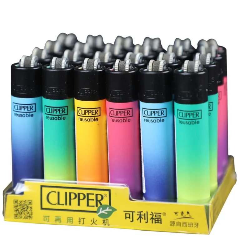 فندک یکبارمصرف کوچک Clipper با سنگ چخماق و چرخدنده، قابل شارژ