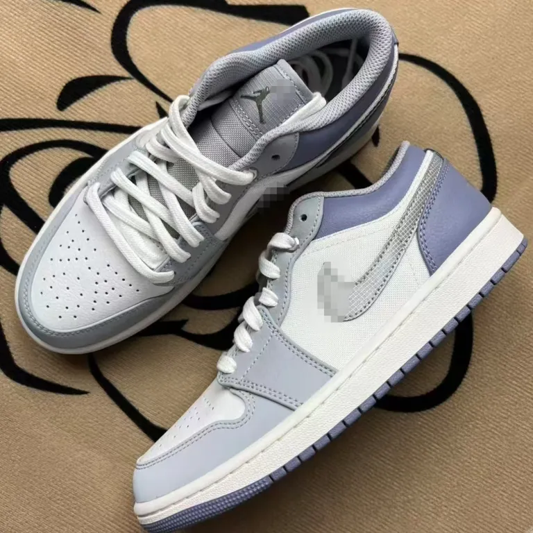 کفش بسکتبال ساق کوتاه نایک aj1 طرح پاندا سیاه و سفید و swoosh معکوس جردن 1 چرم لایه اول