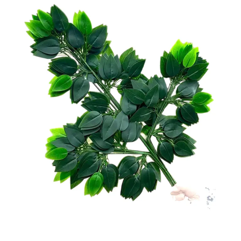 شاخه مصنوعی آماده ارسال، شاخه برگ انجیری روکش‌دار، برگ ژینکو و افرای قرمز، مناسب محوطه‌سازی و تزئین