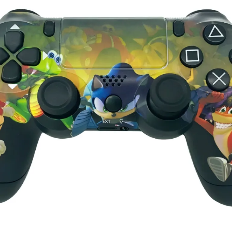 دسته بازی بی‌سیم بلوتوثی ps4 با دو موتور لرزشی، ژیروسکوپ شش‌محوره و لرزش کامل ps4