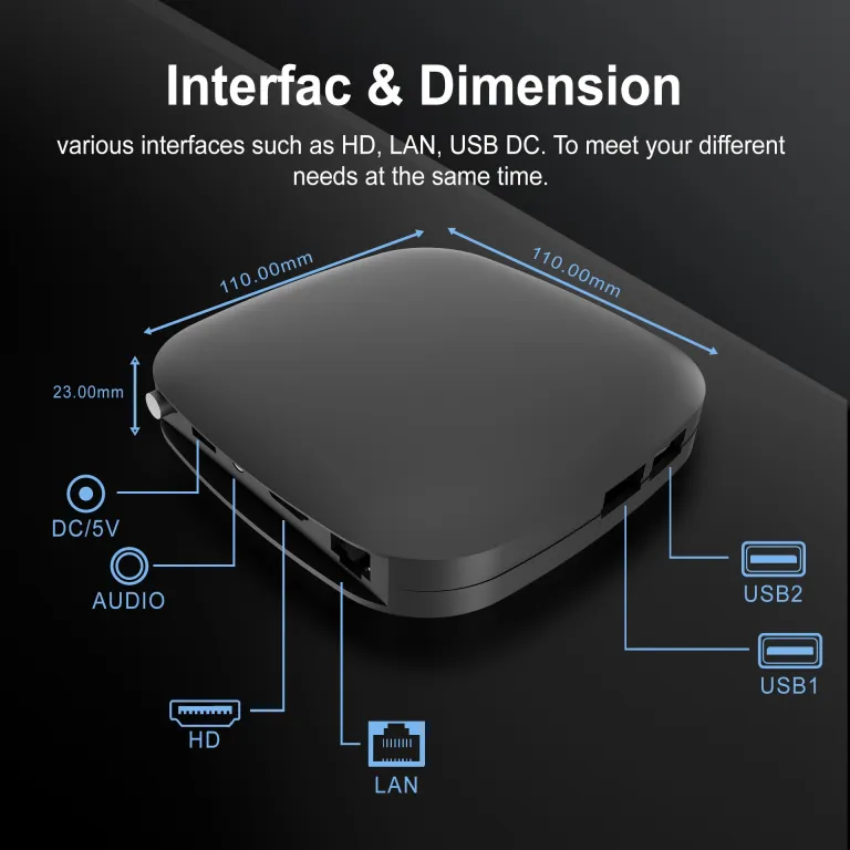 ست‌تاپ‌باکس IM 4K5G دو بانده WiFi6 پخش روان با کیفیت بالا، پشتیبانی از بلوتوث و کنترل صوتی