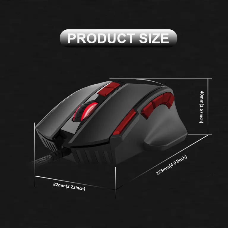 ماوس گیمینگ بی‌سیم بلوتوثی بی‌صدا با شارژ بی‌سیم 10 کلید و نور RGB 4800DPI