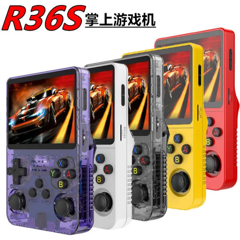 کنسول بازی جدید R36S کنسول دستی با کیفیت تصویر بالا 3D دارای دو جوی‌استیک، شبیه‌ساز GBA و آرکید، بازی King of Fighters