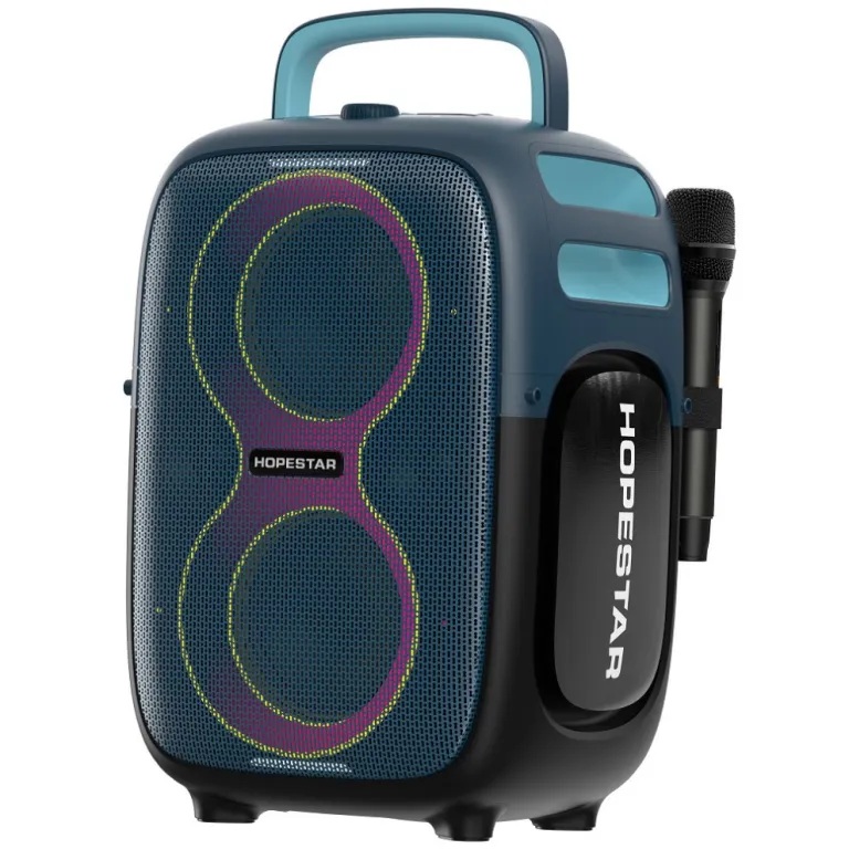 650W اسپیکر بلوتوثی بی‌سیم قابل حمل HOPESTAR PARTYONE CLUB با دو میکروفون دستی و نور RGB
