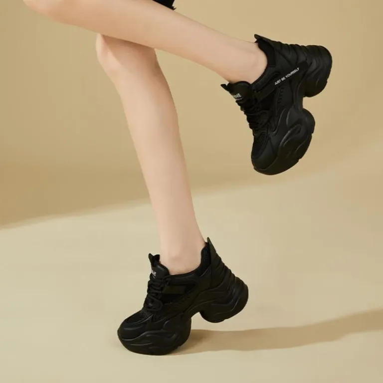 کفش اسپرت زنانه دافنی 8CM پاشنهبلند ضخیم مناسب پاییز راحتی وینتیج