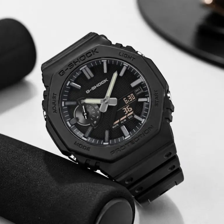 ساعت مچی مردانه کاسیو G-SHOCK هشت‌ضلعی دو نمایشگر ورزشی ضدآب کوارتز