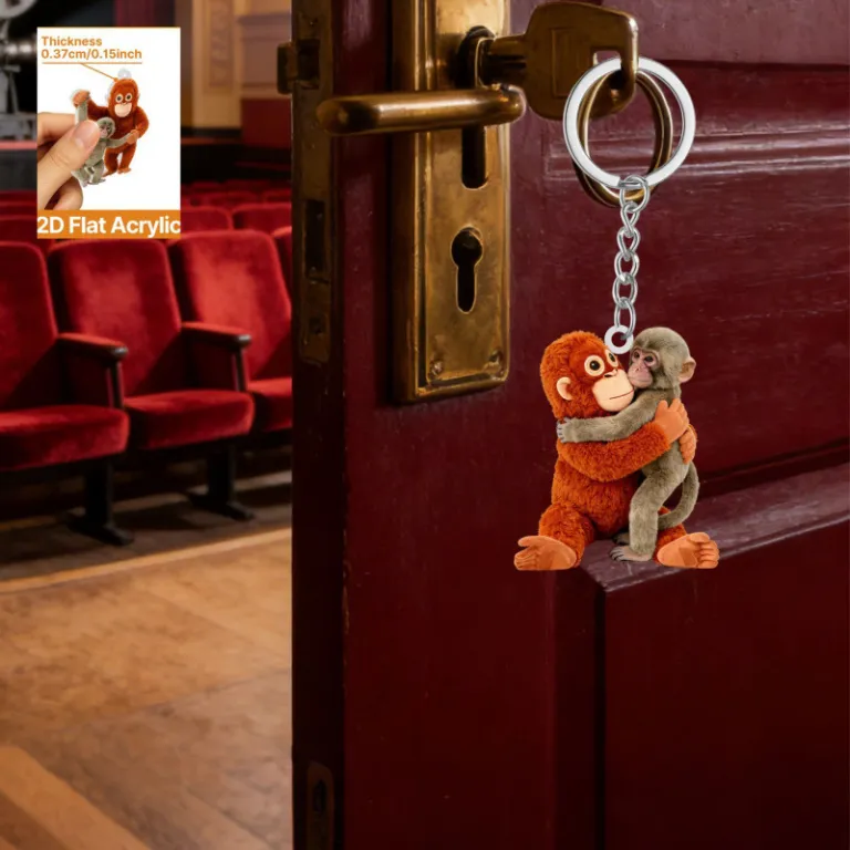 آویز اکریلیک تخت Protect Punch The Monkey طرح اورانگوتان قرمز، محصول جدید صادراتی 2D