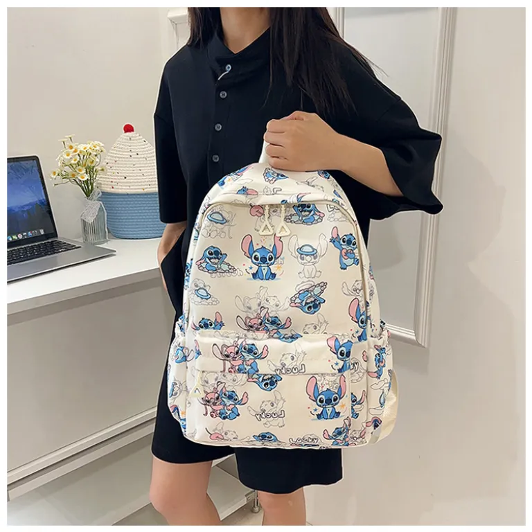 کوله‌پشتی جدید طرح کارتونی استیچ، سبک ژاپنی، جادار و سبک برای مدرسه