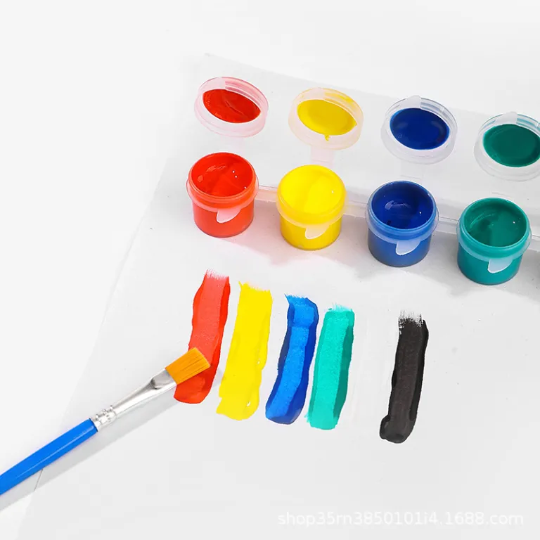 5ml بسته شش‌تایی رنگ اکریلیک براق برای کاردستی کودکان، نقاشی روی عروسک وینیل و دیوار