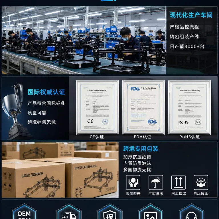 دستگاه لیزر مارکینگ رومیزی DIY حکاکی لیزری روی برگ، چوب، صنایع دستی و اکریلیک قابل کنترل با موبایل