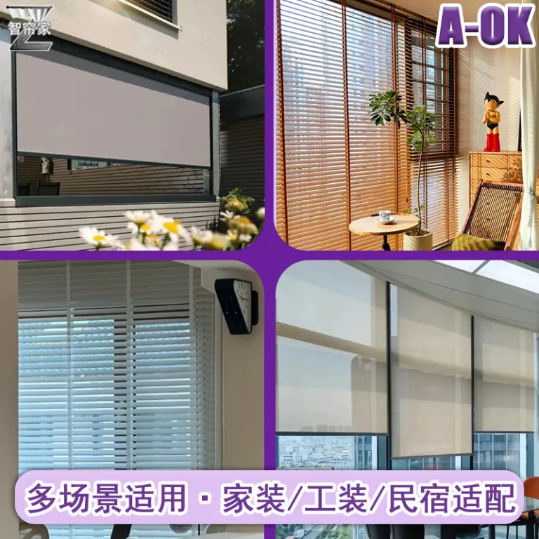 A-OK آئوکه AM35 موتور پرده برقی هوشمند با محدودکننده مکانیکی و ریموت بی‌سیم