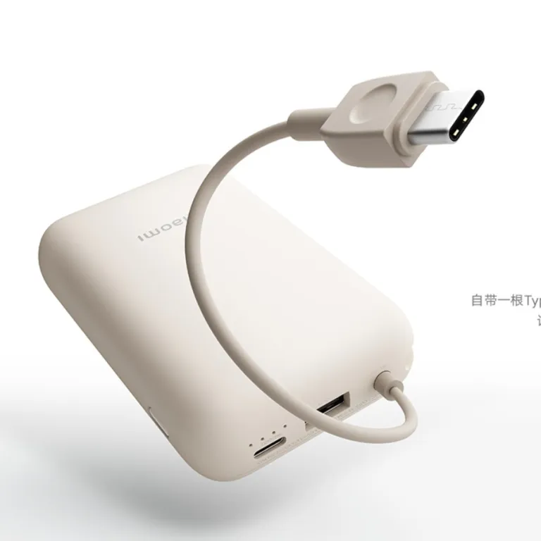 پاوربانک جیبی شیائومی با کابل داخلی 10000mAh مناسب دانش‌آموزان و رفت‌وآمد روزانه، شارژ سریع، هدیه تبلیغاتی سازمانی