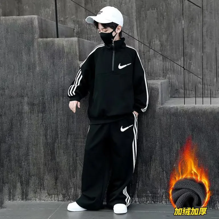 ست شلوار و هودی پسرانه پاییزه و بهاره 2026 طرح خیابانی جدید برای پسران نوجوان، دو تکه، عمده