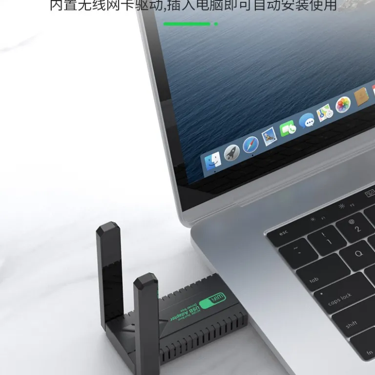 دانگل وای‌فای USB دو بانده گیگابیتی بدون نیاز به درایور 5G گیرنده وای‌فای برای کامپیوتر رومیزی، لپ‌تاپ و فرستنده