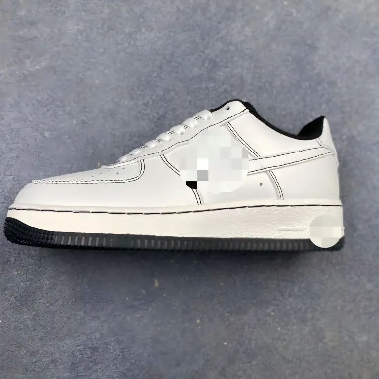 AF1‘07 کفش کتانی ساق کوتاه / کفش راحتی، دوخت لبه‌دار با جعبه اصلی و کفی هوا کامل
